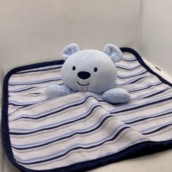 George Lovey Plush Security Baby Blanket Bear Blue Stripes Walmart - Picture 6 of 7